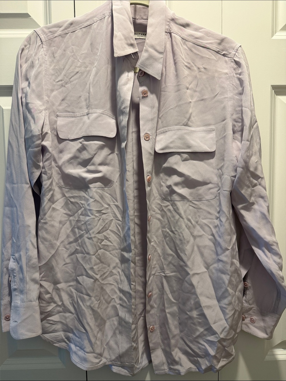 EQUIPMENT SIGNATURE Silk Shirt Light Lilac Utility Shirt Jacket